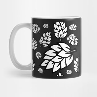 BLACK AND WHITE LEAF PATTERN | SEAMLESS PRINT WITH LEAVES FOR SUMMER Mug